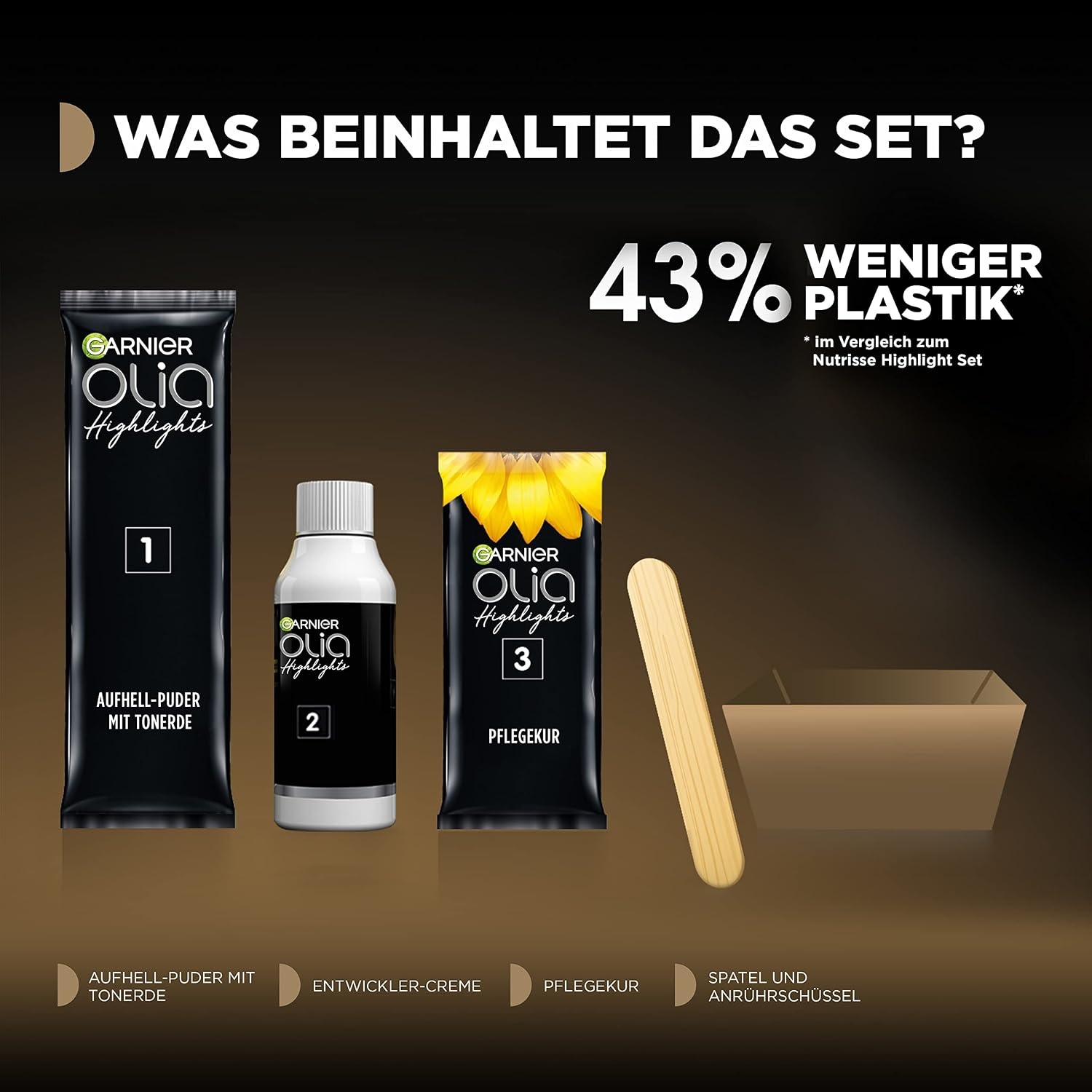 image:imageGarnier Haarfarbe Set fr Strhnchen und Highlights in blondem Haar Mit Bltenlen und Tonerde Ohne Ammoniak und Silikone Bis zu 4 Stufen Aufhellung Olia Blond1 Stck 2er Pack
