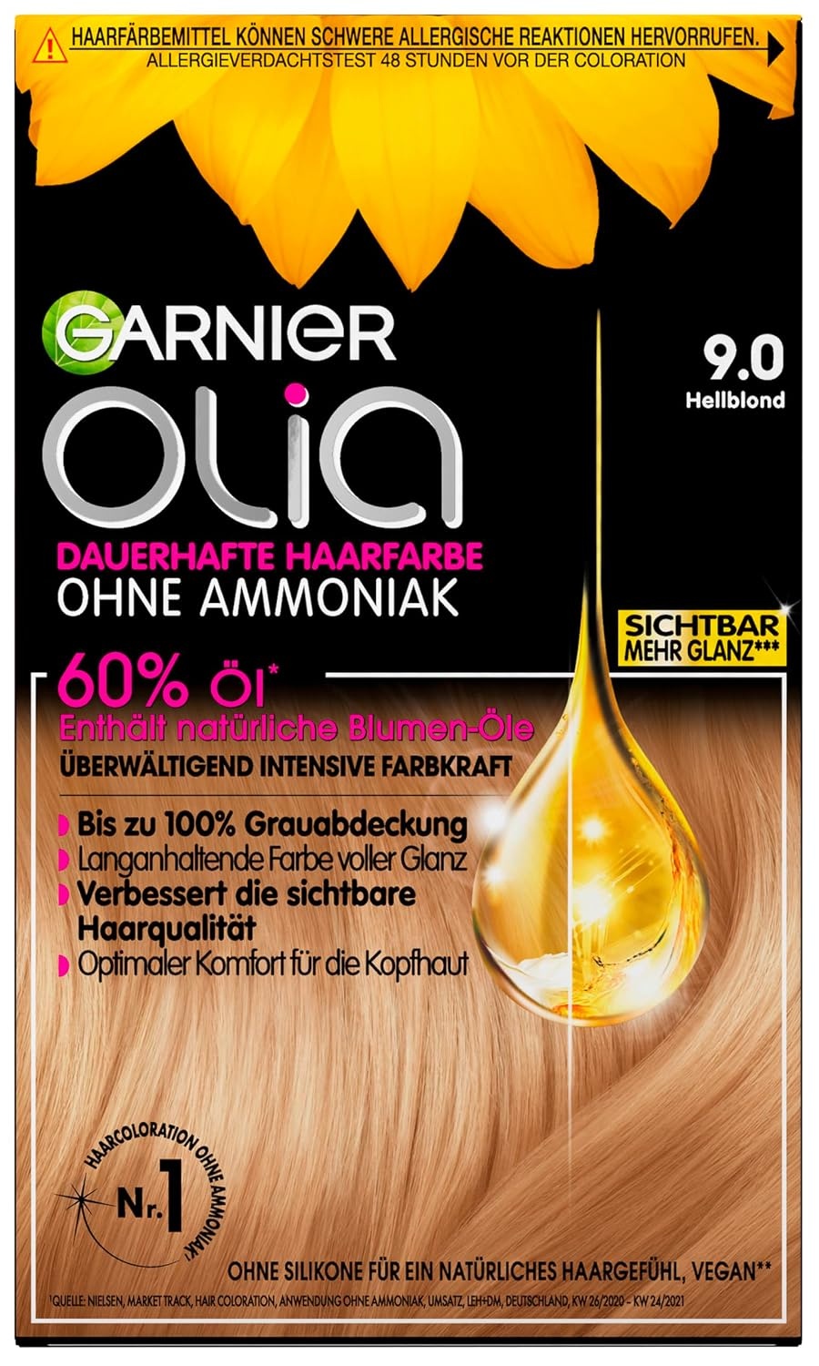 image:imageGarnier Olia Dauerhafte Haarfarbe ohne Ammoniak Mit pflegenden und natrlichen len Vollstndige Grauhaarabdeckung Permanente Coloration Nr 911 Khles Silber 1 Stck90 Hellblond