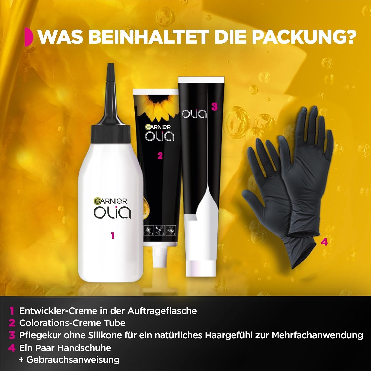 image:imageGarnier Olia Dauerhafte Haarfarbe ohne Ammoniak Mit pflegenden und natrlichen len Vollstndige Grauhaarabdeckung Permanente Coloration Nr 911 Khles Silber 1 Stck53 Goldbraun