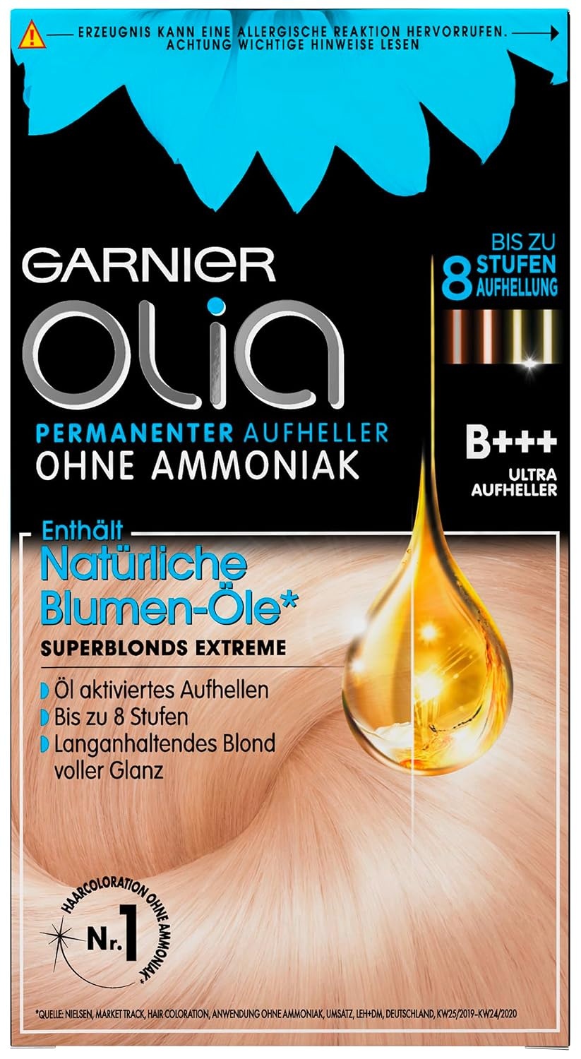 image:imageGarnier Olia Dauerhafte Haarfarbe ohne Ammoniak Mit pflegenden und natrlichen len Vollstndige Grauhaarabdeckung Permanente Coloration Nr 911 Khles Silber 1 StckSuperblonds extreme