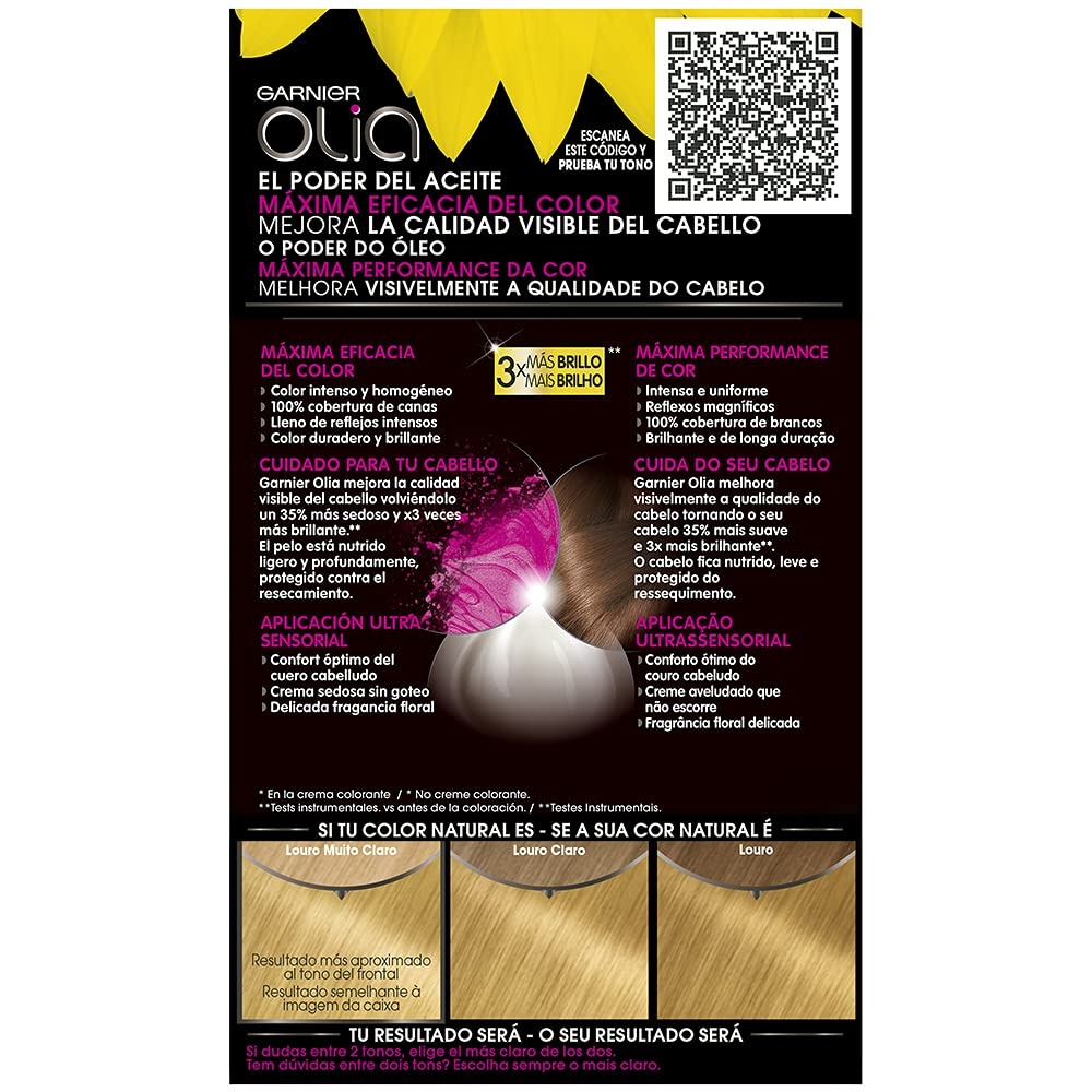 image:imageGarnier Olia Dauerhafte Haarfarbe ohne Ammoniak Mit pflegenden und natrlichen len Vollstndige Grauhaarabdeckung Permanente Coloration Nr 911 Khles Silber 1 StckGolden Caramel 930