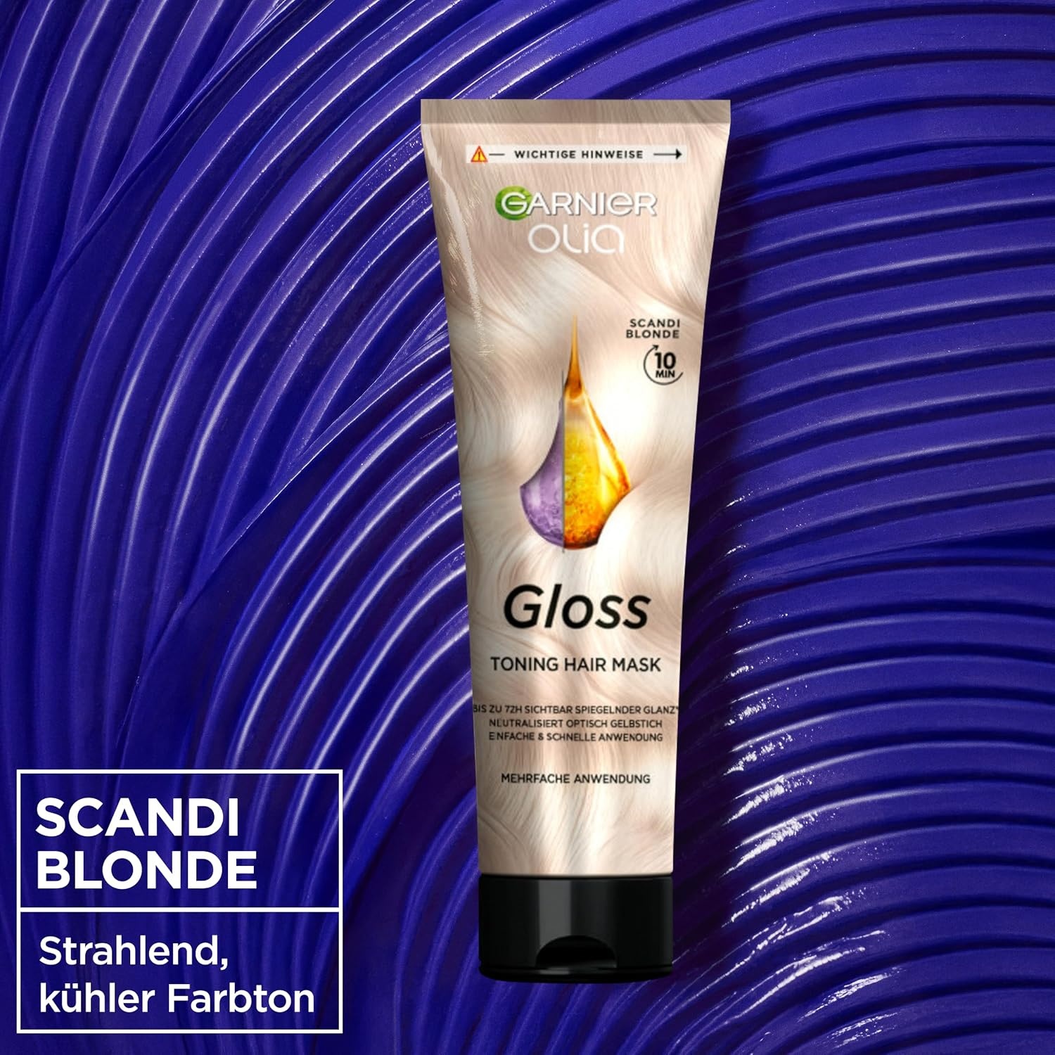 image:imageOlia Gloss Toning Hair Mask Repariert bis zu 1 Jahr Haarschden bis zu 72h sichtbarer Glanz intensiviert die Haarfarbe bis zu 4 Haarwschen wie eine Haarmaske anwendbar Scandi BlondeScandi Blonde