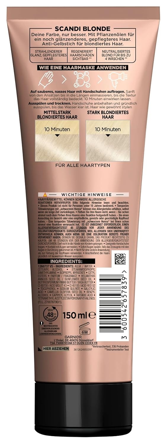 image:imageOlia Gloss Toning Hair Mask Repariert bis zu 1 Jahr Haarschden bis zu 72h sichtbarer Glanz intensiviert die Haarfarbe bis zu 4 Haarwschen wie eine Haarmaske anwendbar Scandi BlondeScandi Blonde