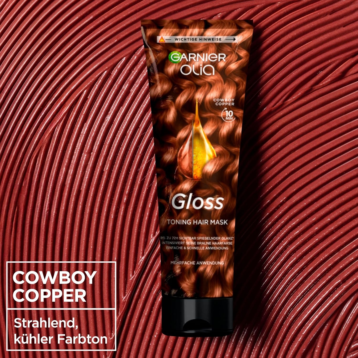 image:imageOlia Gloss Toning Hair Mask Repariert bis zu 1 Jahr Haarschden bis zu 72h sichtbarer Glanz intensiviert die Haarfarbe bis zu 4 Haarwschen wie eine Haarmaske anwendbar Scandi BlondeCowboy Copper