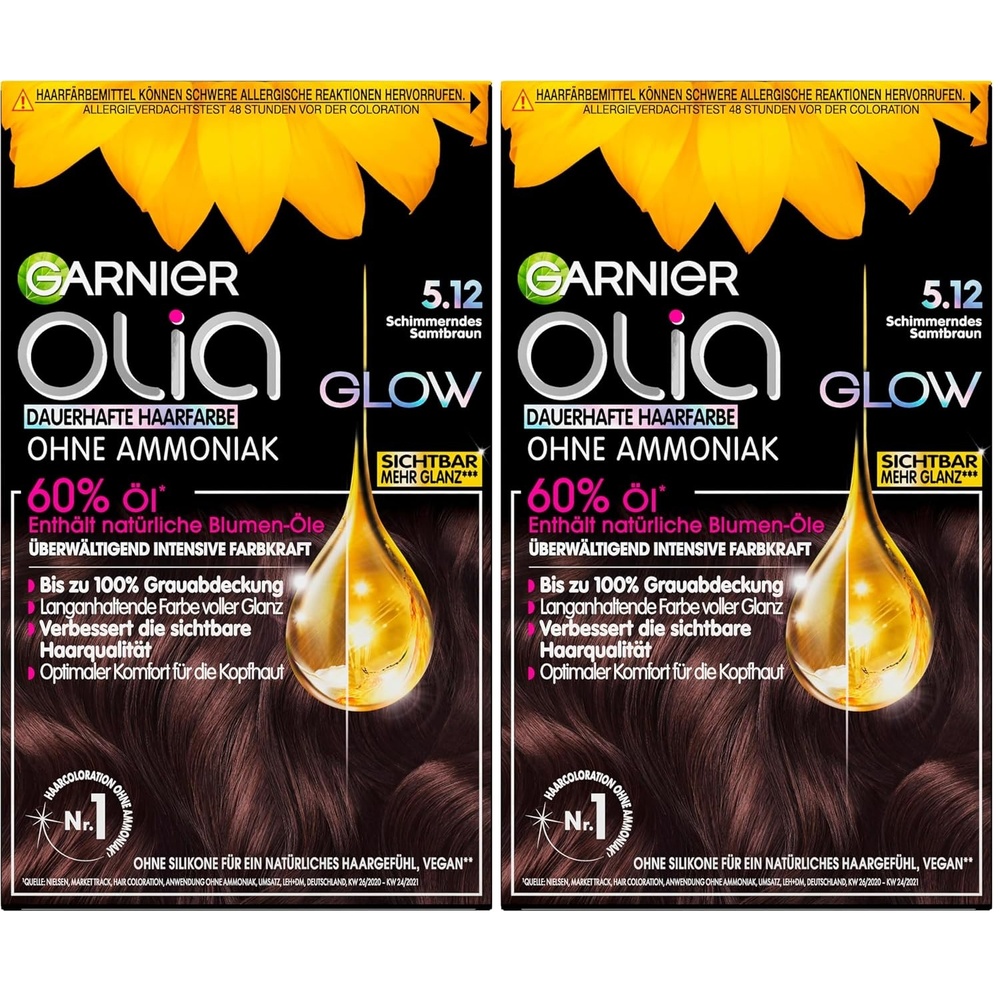image:imageGarnier Olia Dauerhafte Haarfarbe Nr 512 Samtbraun1 stck 2er Pack