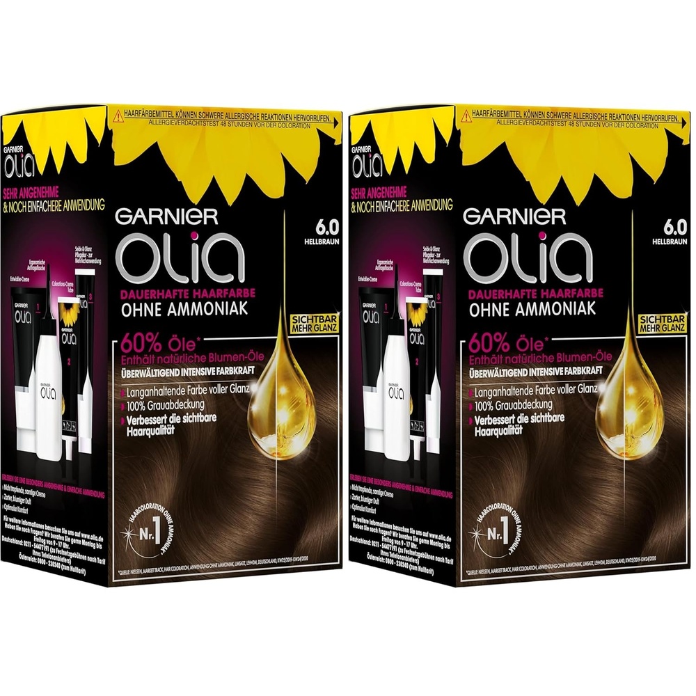 image:imageGarnier Olia Dauerhafte Haarfarbe mit Grauabdeckung 60 Hellbraun60 Hellbraun