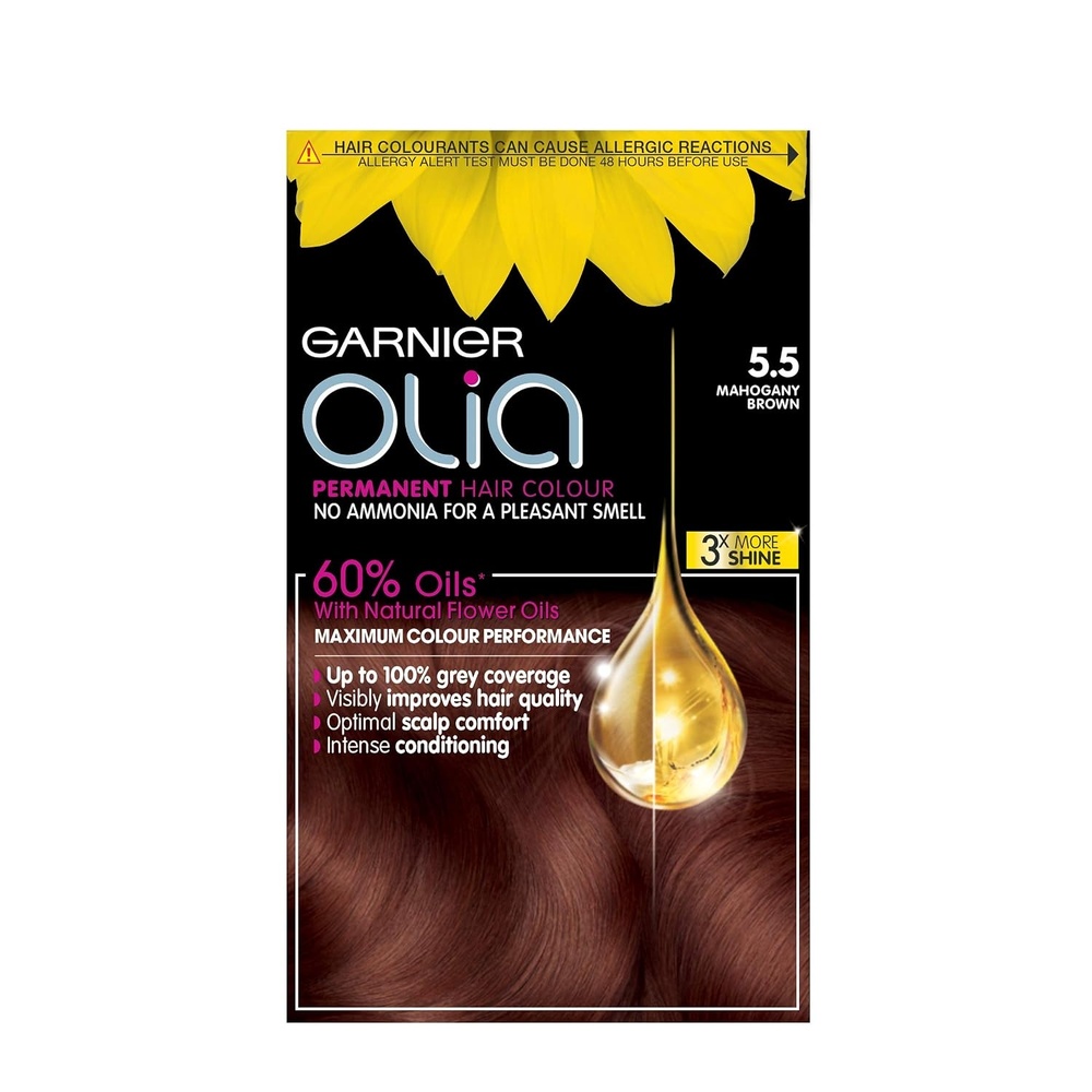 image:imageGarnier Olia Dauerhafte Haarfarbe ohne Ammoniak Mit pflegenden und natrlichen len Vollstndige Grauhaarabdeckung Permanente Coloration Nr 911 Khles Silber 1 Stck55 Mahogany Brown