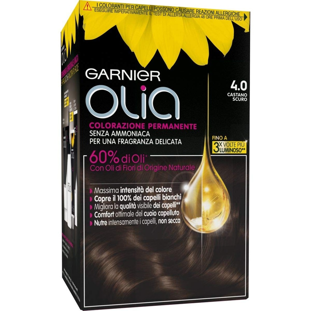 image:imageGarnier Olia Dauerhafte Haarfarbe ohne Ammoniak Mit pflegenden und natrlichen len Vollstndige Grauhaarabdeckung Permanente Coloration Nr 911 Khles Silber 1 Stck40 dunkelbraun