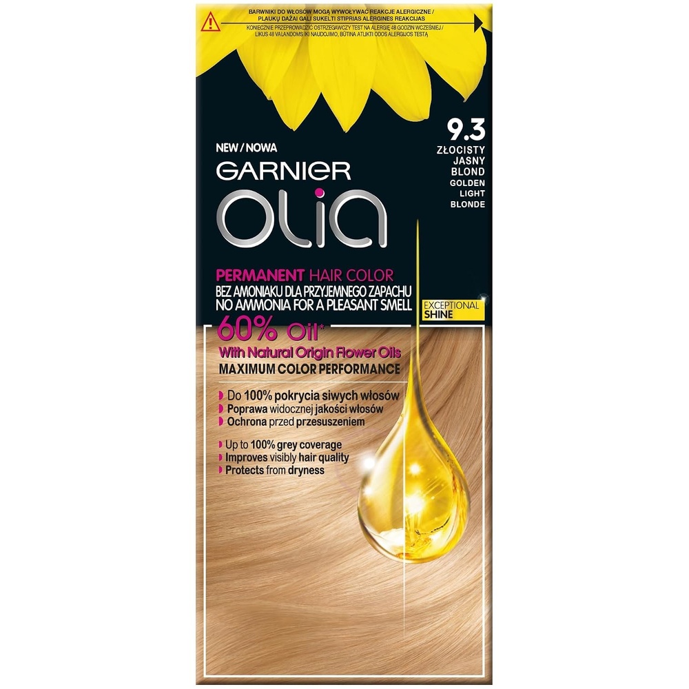 image:imageGarnier Olia Dauerhafte Haarfarbe ohne Ammoniak Mit pflegenden und natrlichen len Vollstndige Grauhaarabdeckung Permanente Coloration Nr 911 Khles Silber 1 Stck93 Golden Hellblond