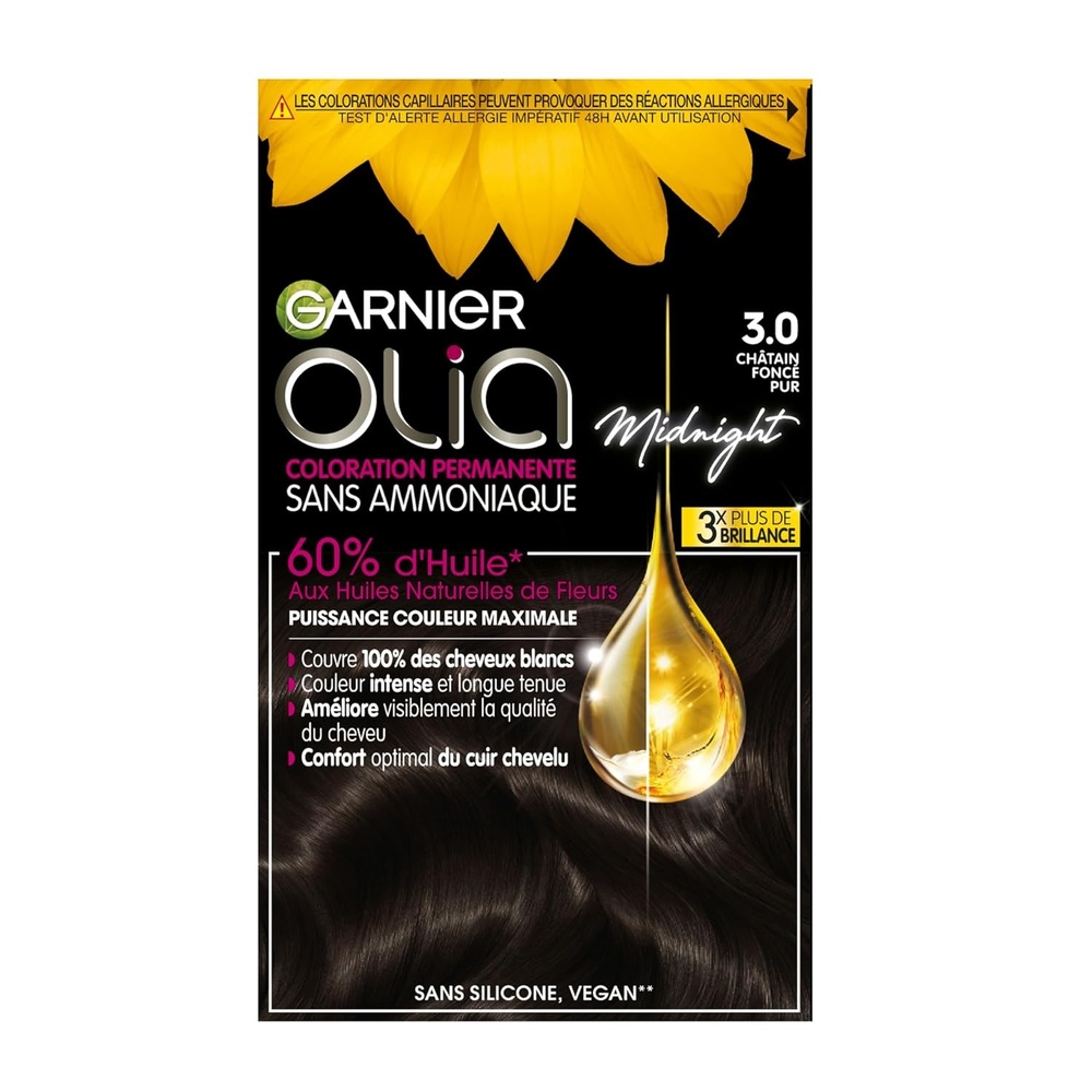 image:imageGarnier Olia Dauerhafte Haarfarbe ohne Ammoniak Mit pflegenden und natrlichen len Vollstndige Grauhaarabdeckung Permanente Coloration Nr 911 Khles Silber 1 StckSchwarzdunkelbraun
