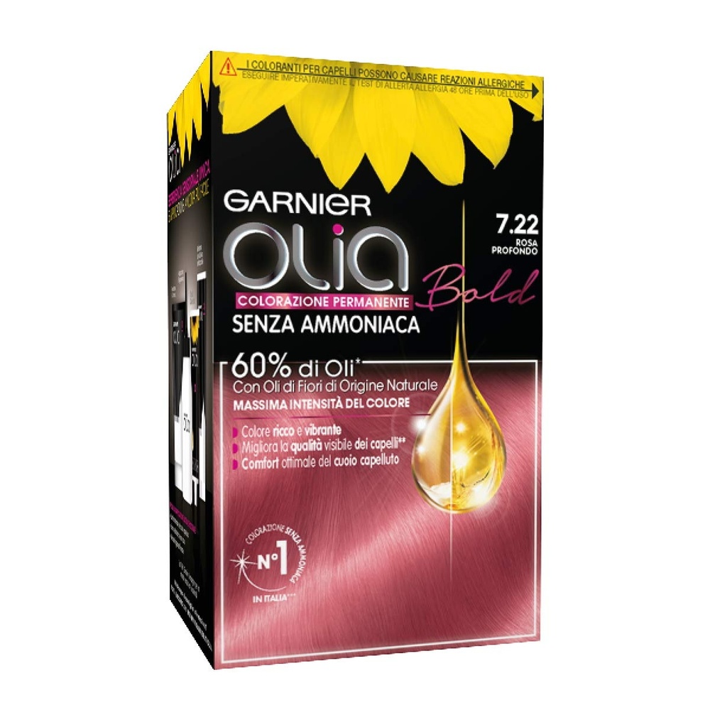 image:imageGarnier Olia Dauerhafte Haarfarbe ohne Ammoniak Mit pflegenden und natrlichen len Vollstndige Grauhaarabdeckung Permanente Coloration Nr 911 Khles Silber 1 StckRosa Intenso 722