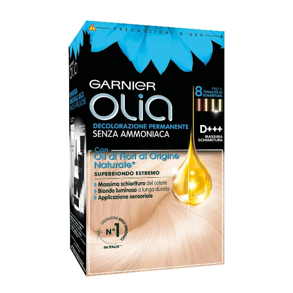 image:imageGarnier Olia Dauerhafte Haarfarbe ohne Ammoniak Mit pflegenden und natrlichen len Vollstndige Grauhaarabdeckung Permanente Coloration Nr 911 Khles Silber 1 Stcksuperblond D