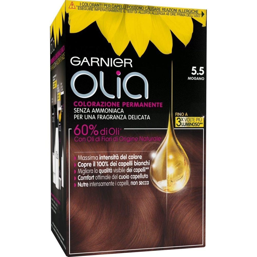 image:imageGarnier Olia Dauerhafte Haarfarbe ohne Ammoniak Mit pflegenden und natrlichen len Vollstndige Grauhaarabdeckung Permanente Coloration Nr 911 Khles Silber 1 Stck55 Mogano