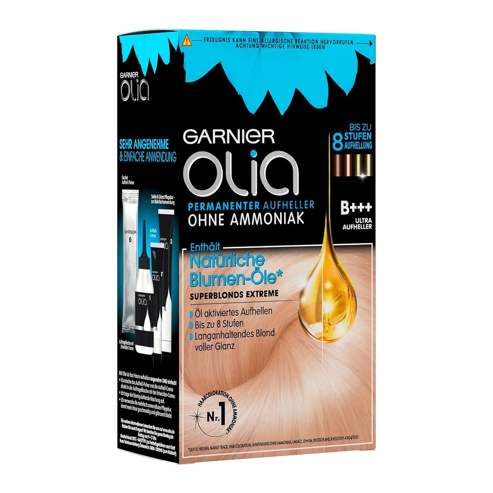 image:imageGarnier Olia Dauerhafte Haarfarbe ohne Ammoniak Mit pflegenden und natrlichen len Vollstndige Grauhaarabdeckung Permanente Coloration Nr 911 Khles Silber 1 StckSuperblonds extreme