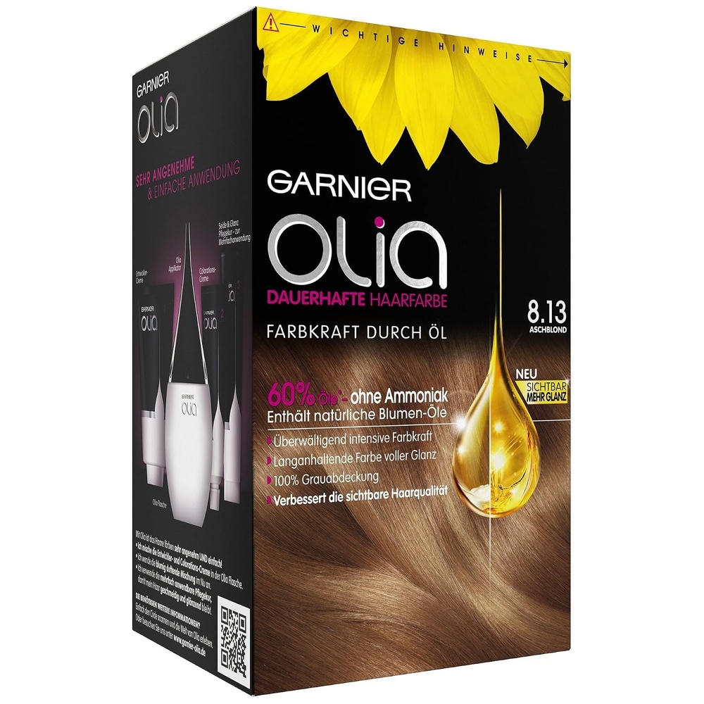 image:imageGarnier Olia Dauerhafte Haarfarbe ohne Ammoniak Mit pflegenden und natrlichen len Vollstndige Grauhaarabdeckung Permanente Coloration Nr 911 Khles Silber 1 StckAschblond