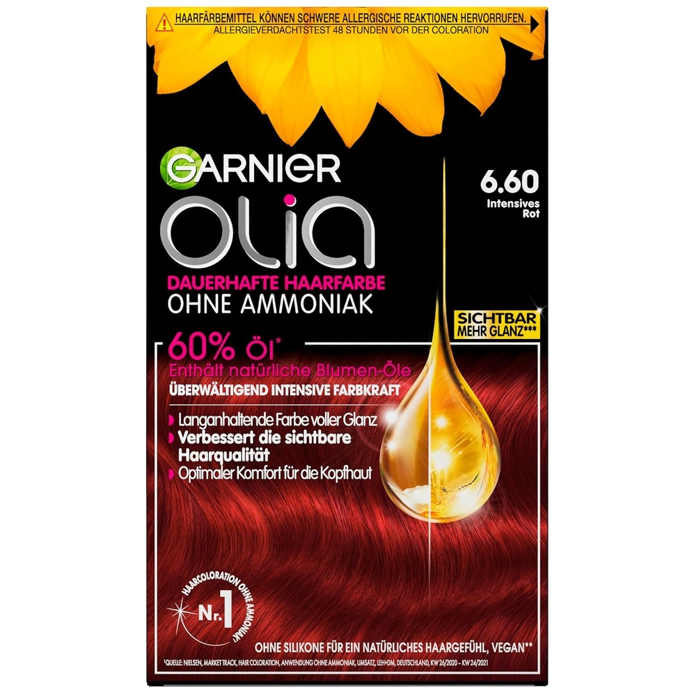 image:imageGarnier Olia Dauerhafte Haarfarbe ohne Ammoniak Mit pflegenden und natrlichen len Vollstndige Grauhaarabdeckung Permanente Coloration Nr 911 Khles Silber 1 Stck66 Intensives Kupfer