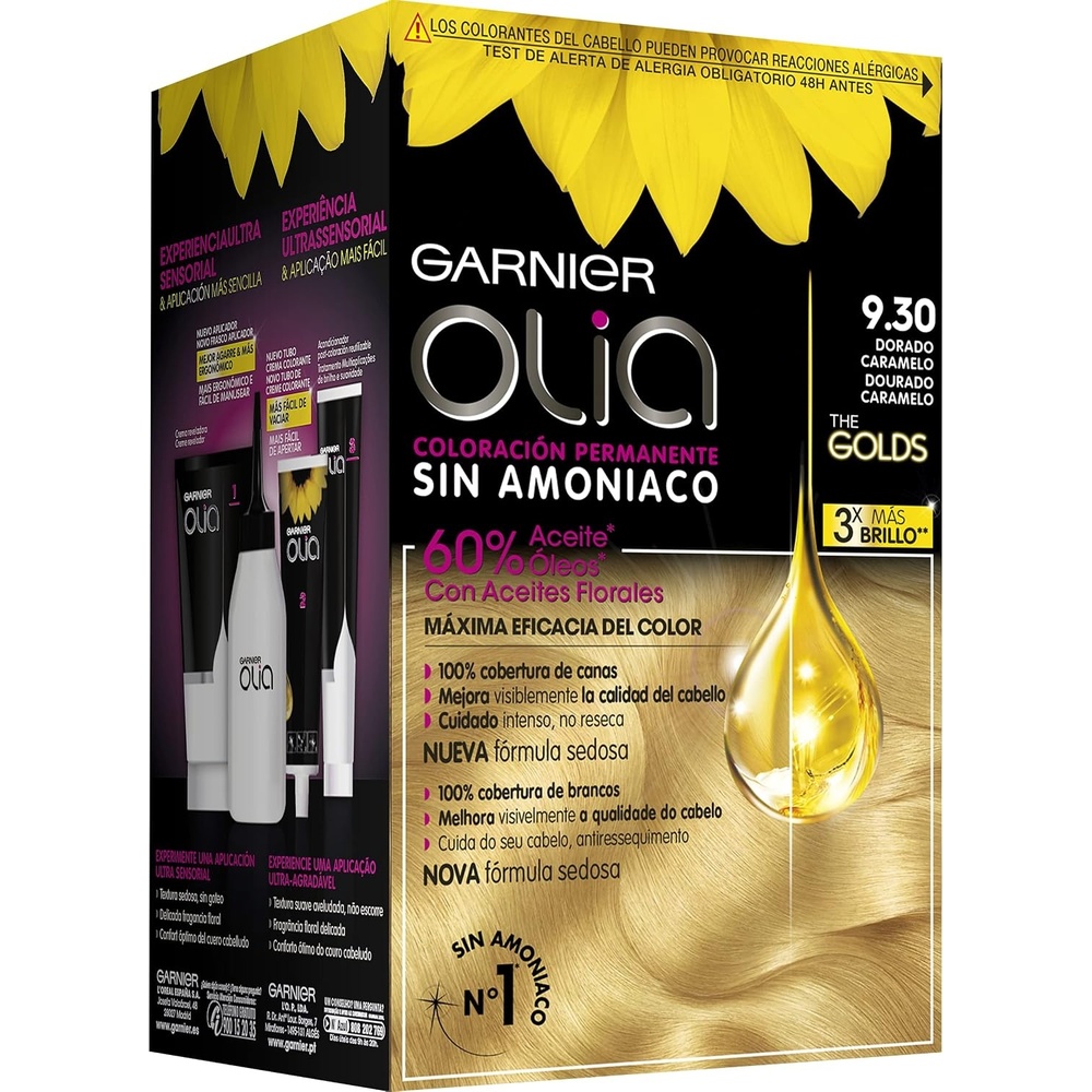 image:imageGarnier Olia Dauerhafte Haarfarbe ohne Ammoniak Mit pflegenden und natrlichen len Vollstndige Grauhaarabdeckung Permanente Coloration Nr 911 Khles Silber 1 StckGolden Caramel 930