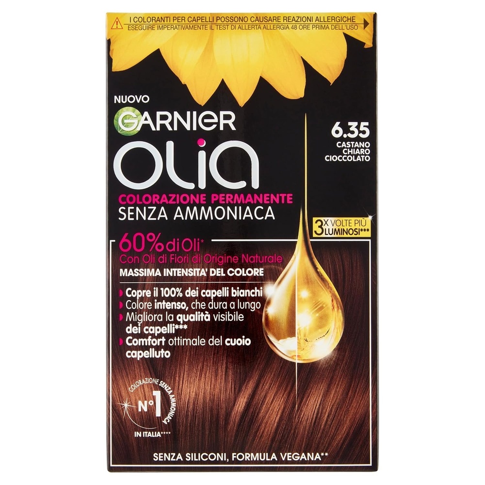 image:imageGarnier Olia Haarfarbe ohne Ammoniak deckt weies Haar GoldbraunHellbraun Schokolade