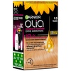 Garnier Olia Dauerhafte Haarfarbe ohne Ammoniak, Mit pflegenden und natürlichen Ölen, Vollständige Grauhaarabdeckung, Permanente Coloration, Nr. 9.11 Kühles Silber, 1 Stück(9.3 Sehr helles Goldblond)