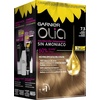 Garnier Olia Dauerhafte Haarfarbe ohne Ammoniak, Mit pflegenden und natürlichen Ölen, Vollständige Grauhaarabdeckung, Permanente Coloration, Nr. 9.11 Kühles Silber, 1 Stück(Farbton 7.3  Goldblond)