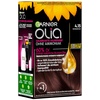 Garnier Olia Dauerhafte Haarfarbe ohne Ammoniak, Mit pflegenden und natürlichen Ölen, Vollständige Grauhaarabdeckung, Permanente Coloration, Nr. 9.11 Kühles Silber, 1 Stück(4.15 Schokobraun)