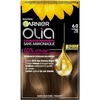 Garnier Olia Dauerhafte Haarfarbe ohne Ammoniak, Mit pflegenden und natürlichen Ölen, Vollständige Grauhaarabdeckung, Permanente Coloration, Nr. 9.11 Kühles Silber, 1 Stück(6.0 Hellbraun)