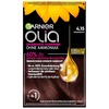 Garnier Olia Dauerhafte Haarfarbe ohne Ammoniak, Mit pflegenden und natürlichen Ölen, Vollständige Grauhaarabdeckung, Permanente Coloration, Nr. 9.11 Kühles Silber, 1 Stück(4.15 Schokobraun)
