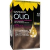 Garnier Olia Dauerhafte Haarfarbe ohne Ammoniak, Mit pflegenden und natürlichen Ölen, Vollständige Grauhaarabdeckung, Permanente Coloration, Nr. 9.11 Kühles Silber, 1 Stück(6.0 Castano Chiaro)