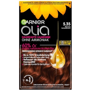 Garnier Olia Dauerhafte Haarfarbe, Nr. 5.35 Warmes Schokobraun