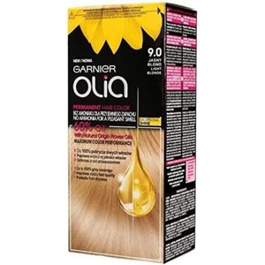 Garnier Olia Dauerhafte Haarfarbe ohne Ammoniak, Mit pflegenden und natürlichen Ölen, Vollständige Grauhaarabdeckung, Permanente Coloration, Nr. 9.11 Kühles Silber, 1 Stück(9.0 Hellblond)