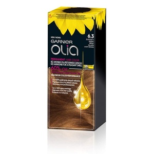 Garnier Olia Dauerhafte Haarfarbe ohne Ammoniak, Mit pflegenden und natürlichen Ölen, Vollständige Grauhaarabdeckung, Permanente Coloration, Nr. 9.11 Kühles Silber, 1 Stück(6.3 Golden Hellblond)