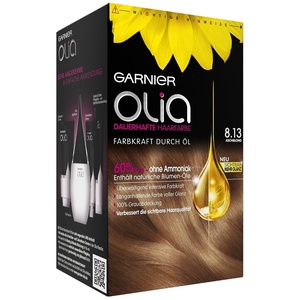 Garnier Olia Dauerhafte Haarfarbe ohne Ammoniak, Mit pflegenden und natürlichen Ölen, Vollständige Grauhaarabdeckung, Permanente Coloration, Nr. 9.11 Kühles Silber, 1 Stück(Aschblond)