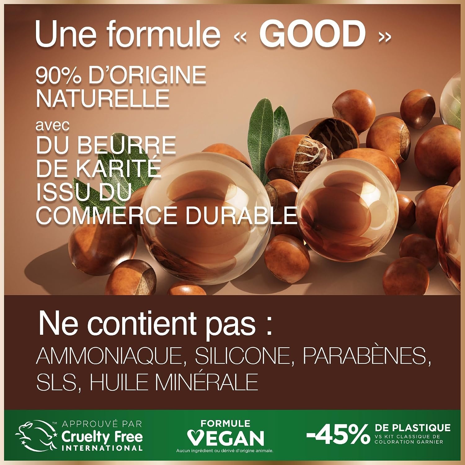 image:imageGarnier GOOD Dauerhafte Haarfarbe 60 Mochaccino Braun permanente Coloration ohne Ammoniak bis zu 100 Grauabdeckung bis 8 Wochen langanhaltende Farbe einfache Anwendung angenehmer Duft 1 StkHonigblond 80