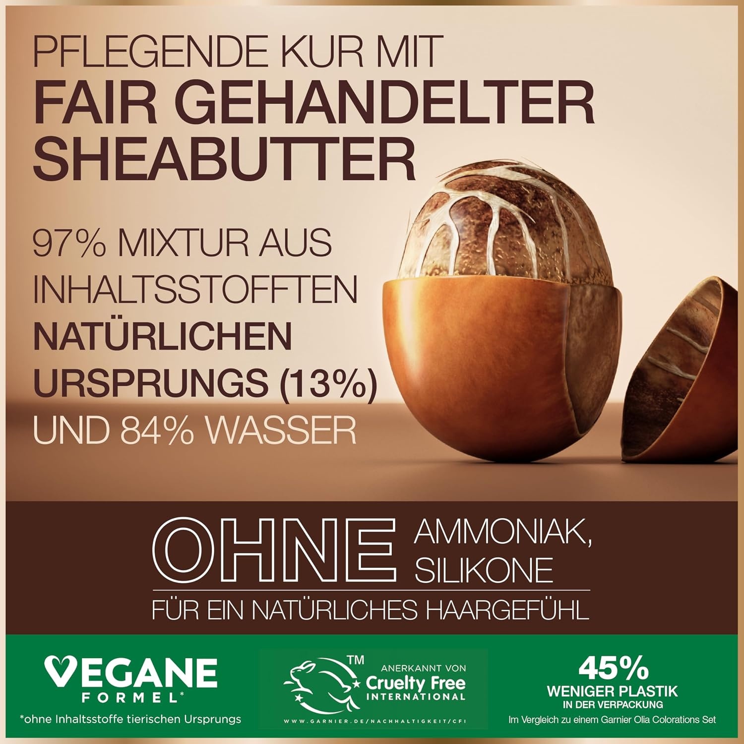 image:imageGarnier GOOD Dauerhafte Haarfarbe 60 Mochaccino Braun permanente Coloration ohne Ammoniak bis zu 100 Grauabdeckung bis 8 Wochen langanhaltende Farbe einfache Anwendung angenehmer Duft 1 Stk110 MitternachtsSchwarz