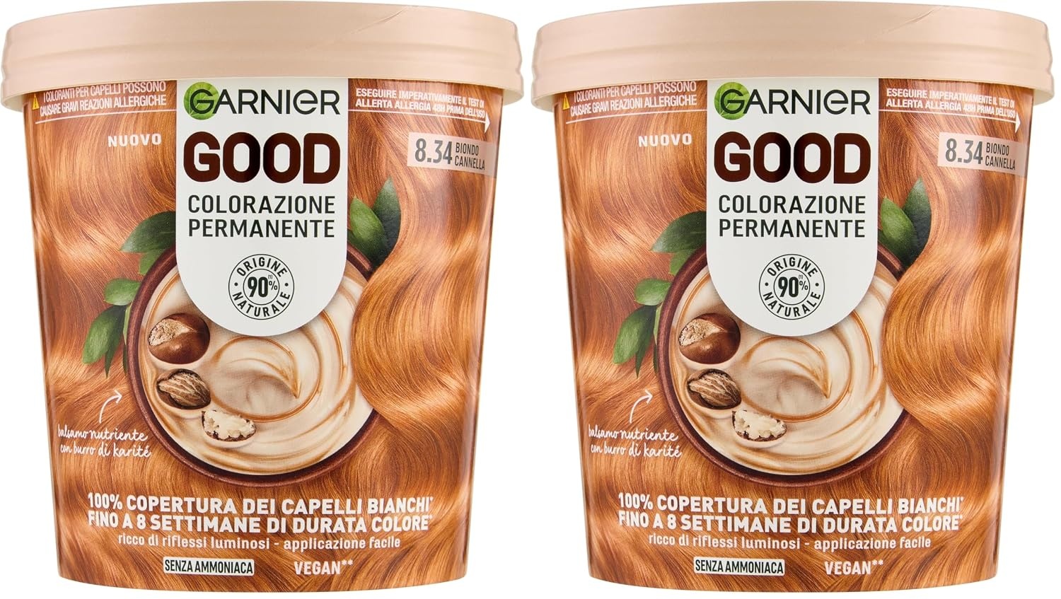 image:imageGarnier GOOD Dauerhafte Haarfarbe 60 Mochaccino Braun permanente Coloration ohne Ammoniak bis zu 100 Grauabdeckung bis 8 Wochen langanhaltende Farbe einfache Anwendung angenehmer Duft 1 StkSpicy Blond 834