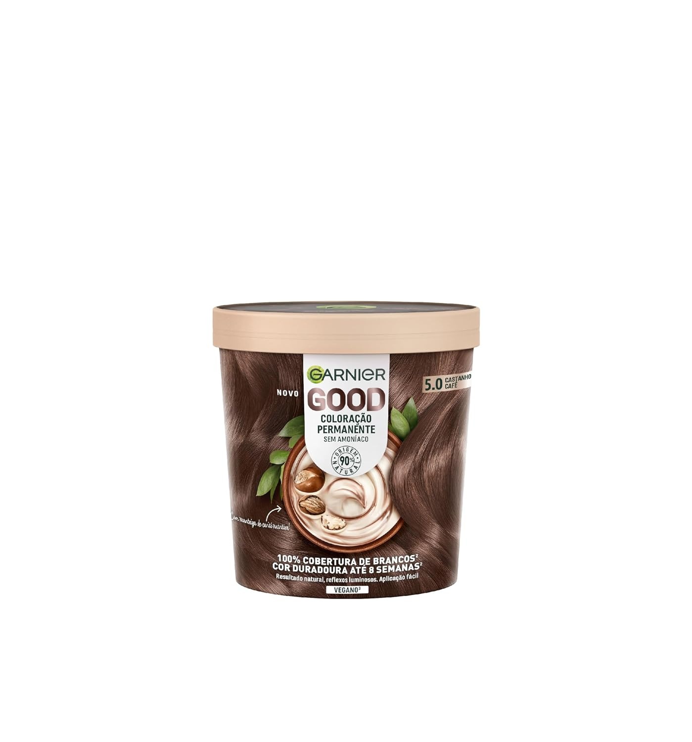 image:imageGarnier GOOD Dauerhafte Haarfarbe 60 Mochaccino Braun permanente Coloration ohne Ammoniak bis zu 100 Grauabdeckung bis 8 Wochen langanhaltende Farbe einfache Anwendung angenehmer Duft 1 StkKaffeebraun Braun