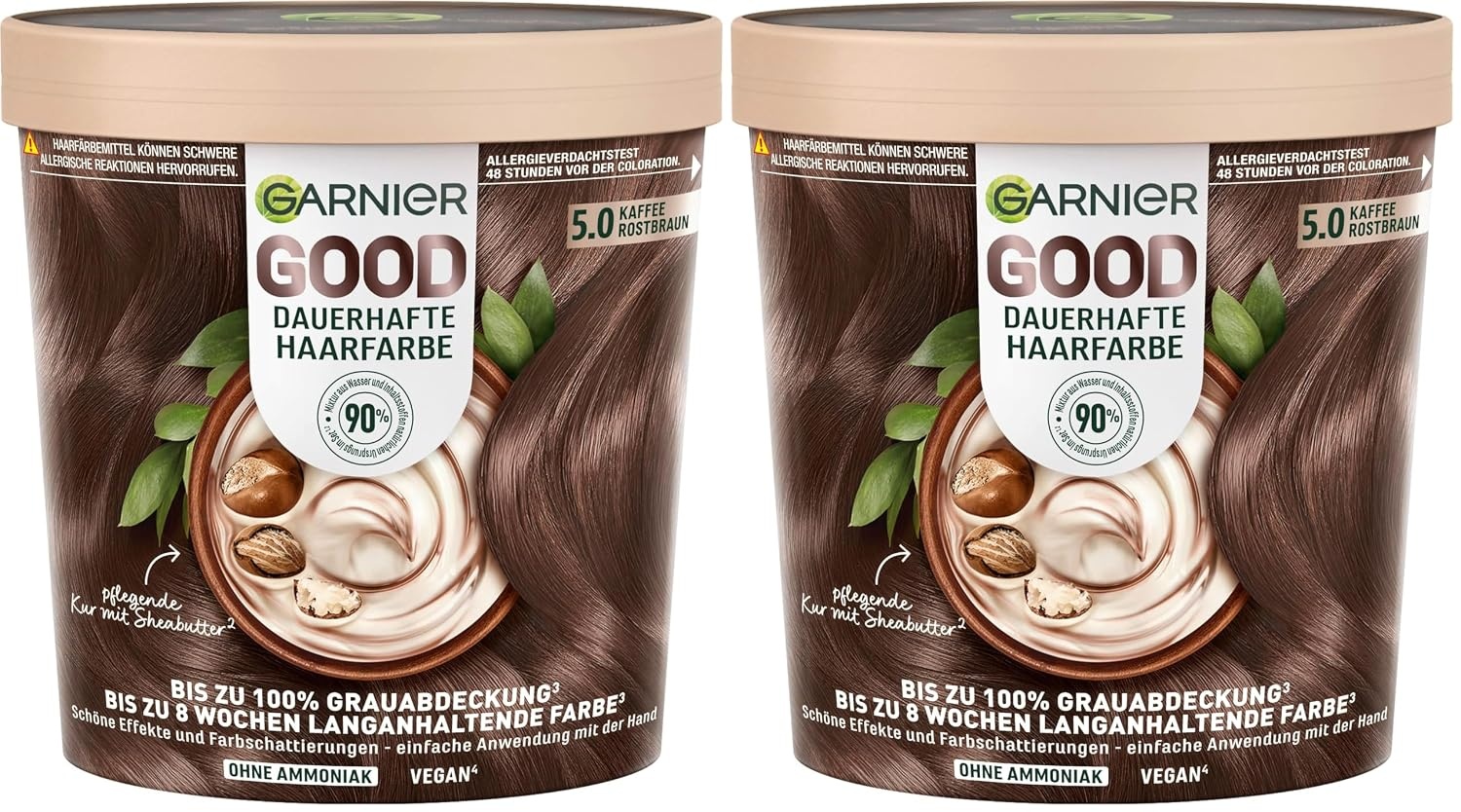 image:imageGarnier GOOD Dauerhafte Haarfarbe 60 Mochaccino Braun permanente Coloration ohne Ammoniak bis zu 100 Grauabdeckung bis 8 Wochen langanhaltende Farbe einfache Anwendung angenehmer Duft 1 Stk50 Kaffee Rostbraun
