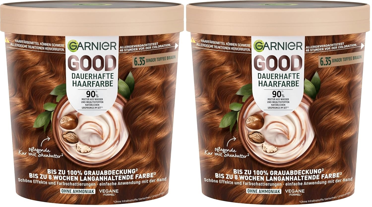 image:imageGarnier GOOD Dauerhafte Haarfarbe 60 Mochaccino Braun permanente Coloration ohne Ammoniak bis zu 100 Grauabdeckung bis 8 Wochen langanhaltende Farbe einfache Anwendung angenehmer Duft 1 StkGinger Toffee Braun
