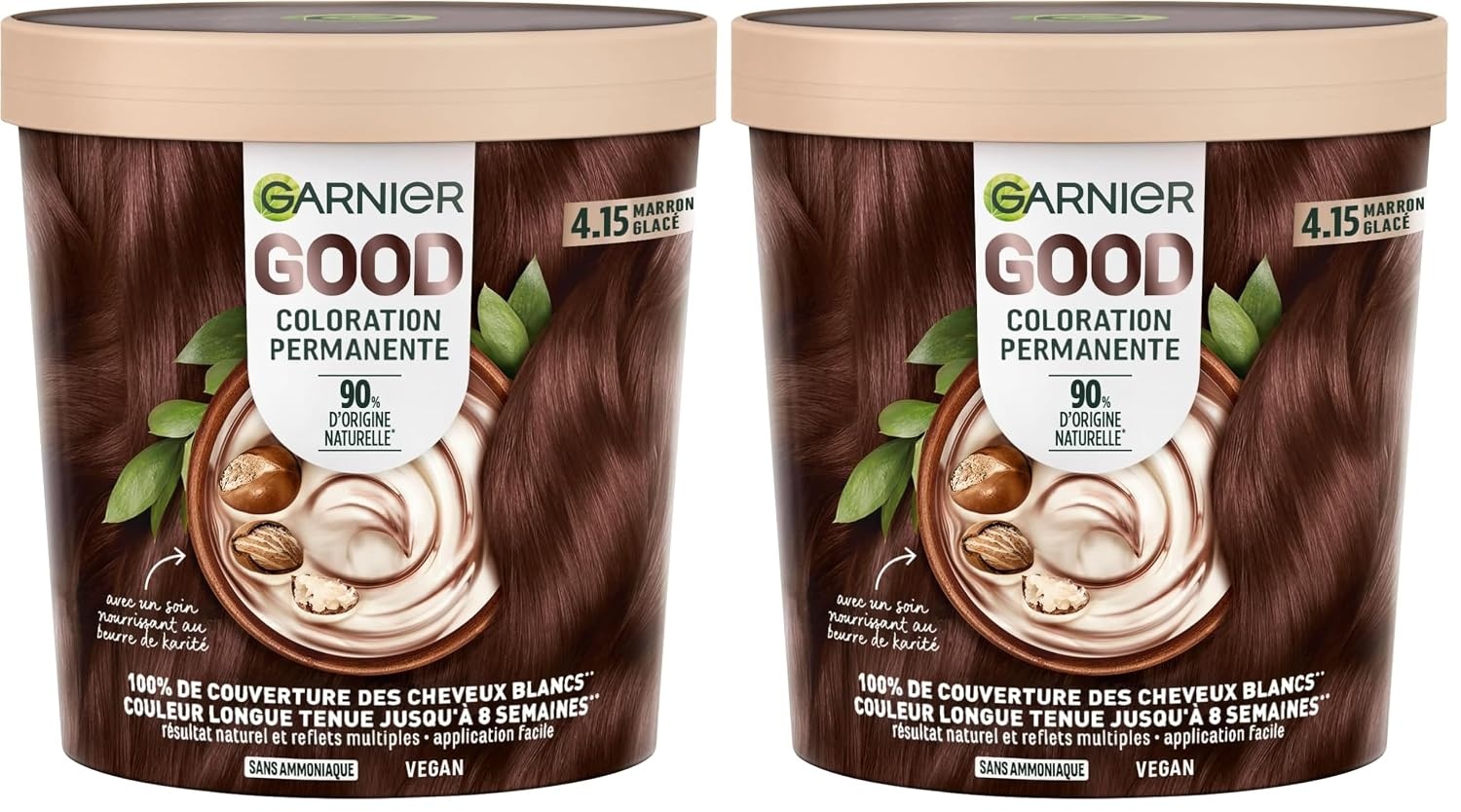 image:imageGarnier GOOD Dauerhafte Haarfarbe 60 Mochaccino Braun permanente Coloration ohne Ammoniak bis zu 100 Grauabdeckung bis 8 Wochen langanhaltende Farbe einfache Anwendung angenehmer Duft 1 StkEisbraun 415