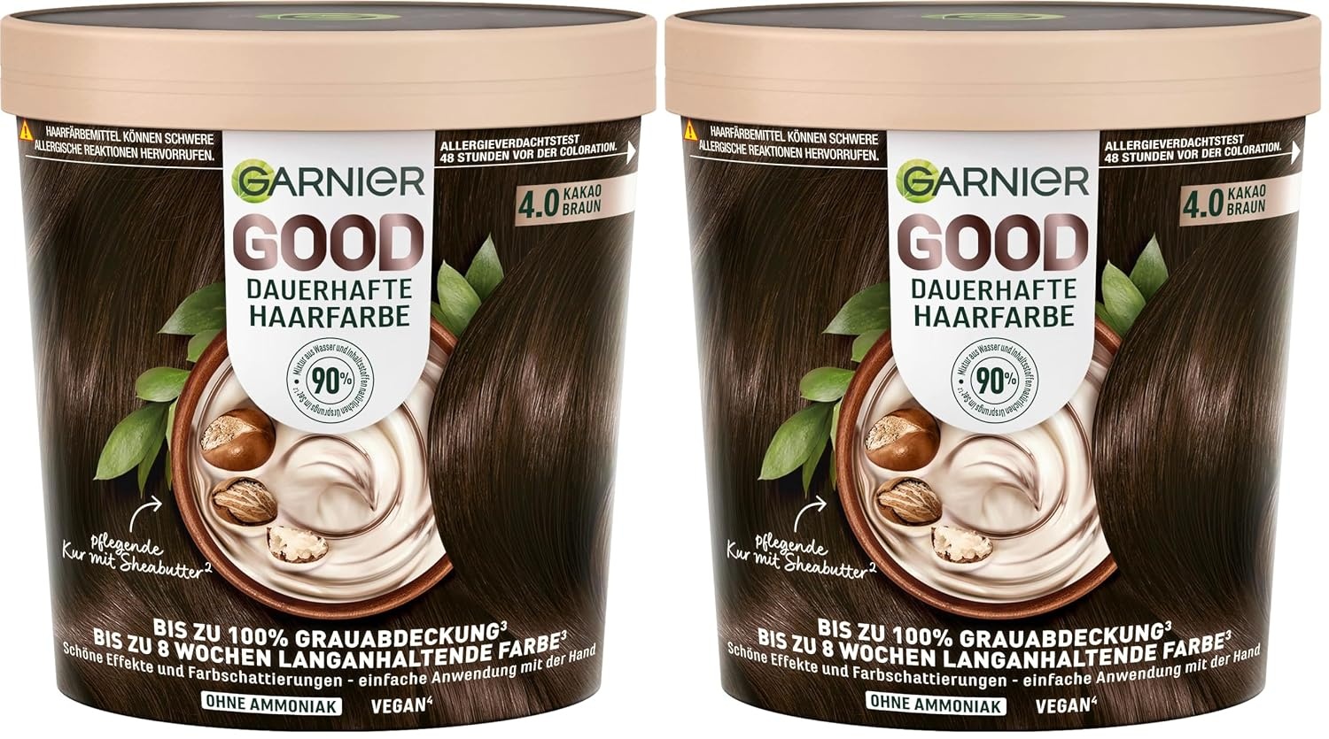 image:imageGarnier GOOD Dauerhafte Haarfarbe 60 Mochaccino Braun permanente Coloration ohne Ammoniak bis zu 100 Grauabdeckung bis 8 Wochen langanhaltende Farbe einfache Anwendung angenehmer Duft 1 Stk40 Kakao Braun