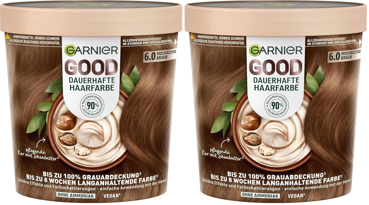 image:imageGarnier GOOD Dauerhafte Haarfarbe 60 Mochaccino Braun permanente Coloration ohne Ammoniak bis zu 100 Grauabdeckung bis 8 Wochen langanhaltende Farbe einfache Anwendung angenehmer Duft 1 Stk60 Mochaccino Braun