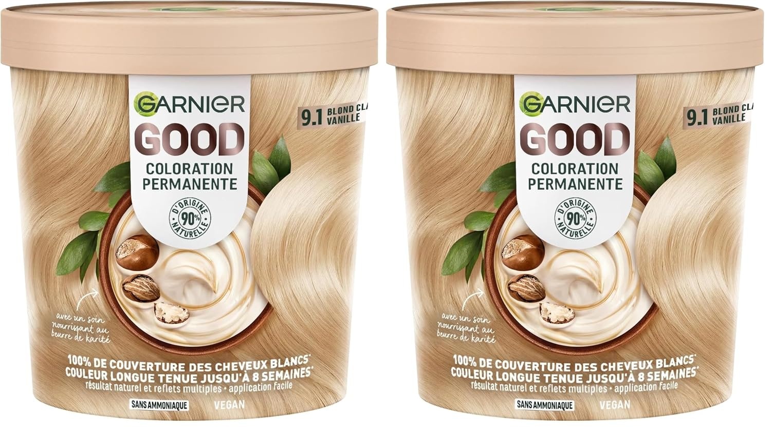 image:imageGarnier GOOD Dauerhafte Haarfarbe 60 Mochaccino Braun permanente Coloration ohne Ammoniak bis zu 100 Grauabdeckung bis 8 Wochen langanhaltende Farbe einfache Anwendung angenehmer Duft 1 StkBond Clair Vanille 91