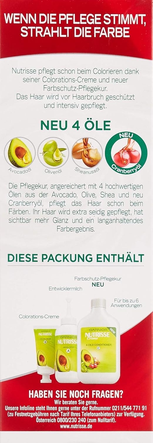 image:imageGarnier Nutrisse Dauerhafte PflegeHaarfarbe mit nhrenden Fruchtlen Coloration mit 8 Wochen Halt Ultra Crme Tnung 8N Nude Natrliches BlondExtra IntensivRot
