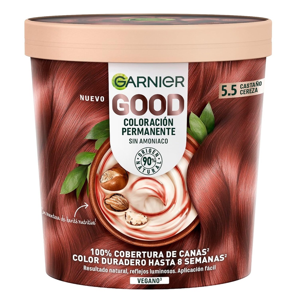 image:imageGarnier GOOD Dauerhafte Haarfarbe 60 Mochaccino Braun permanente Coloration ohne Ammoniak bis zu 100 Grauabdeckung bis 8 Wochen langanhaltende Farbe einfache Anwendung angenehmer Duft 1 StkAuburn Hibiscus Brwn