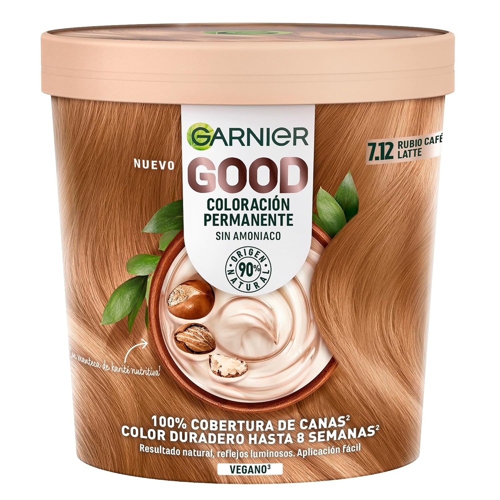 image:imageGarnier GOOD Dauerhafte Haarfarbe 60 Mochaccino Braun permanente Coloration ohne Ammoniak bis zu 100 Grauabdeckung bis 8 Wochen langanhaltende Farbe einfache Anwendung angenehmer Duft 1 StkSe Latte