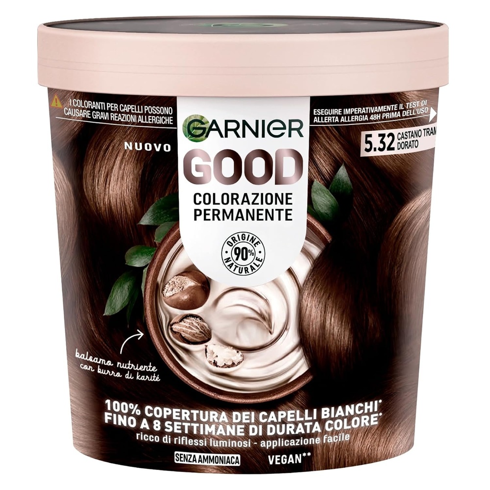 image:imageGarnier GOOD Dauerhafte Haarfarbe 60 Mochaccino Braun permanente Coloration ohne Ammoniak bis zu 100 Grauabdeckung bis 8 Wochen langanhaltende Farbe einfache Anwendung angenehmer Duft 1 Stk532 Kastanienbraun Sonnenuntergang goldfarben