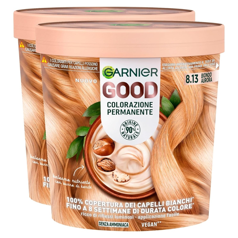 image:imageGarnier GOOD Dauerhafte Haarfarbe 60 Mochaccino Braun permanente Coloration ohne Ammoniak bis zu 100 Grauabdeckung bis 8 Wochen langanhaltende Farbe einfache Anwendung angenehmer Duft 1 Stk813 AuroraBlond