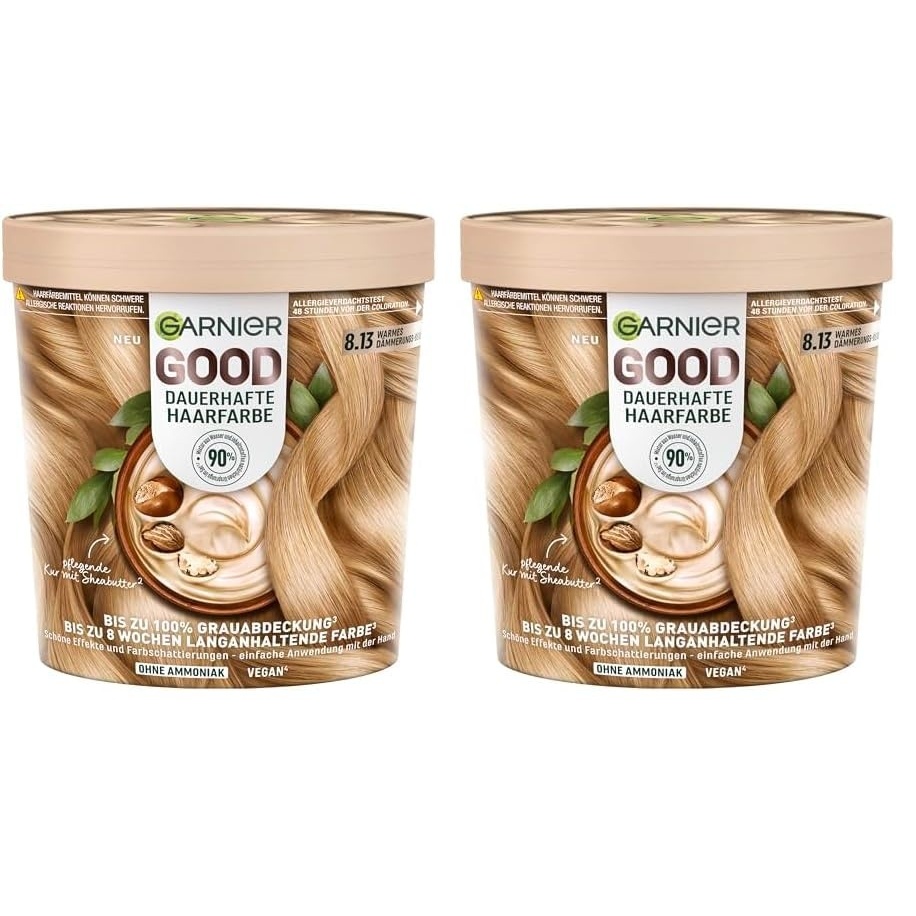 image:imageGarnier GOOD Dauerhafte Haarfarbe 60 Mochaccino Braun permanente Coloration ohne Ammoniak bis zu 100 Grauabdeckung bis 8 Wochen langanhaltende Farbe einfache Anwendung angenehmer Duft 1 Stk813 Warmes DmmerungsBeige