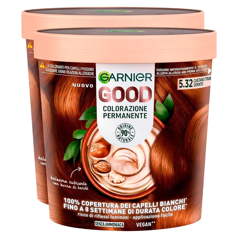 image:imageGarnier GOOD Dauerhafte Haarfarbe 60 Mochaccino Braun permanente Coloration ohne Ammoniak bis zu 100 Grauabdeckung bis 8 Wochen langanhaltende Farbe einfache Anwendung angenehmer Duft 1 Stkbraun