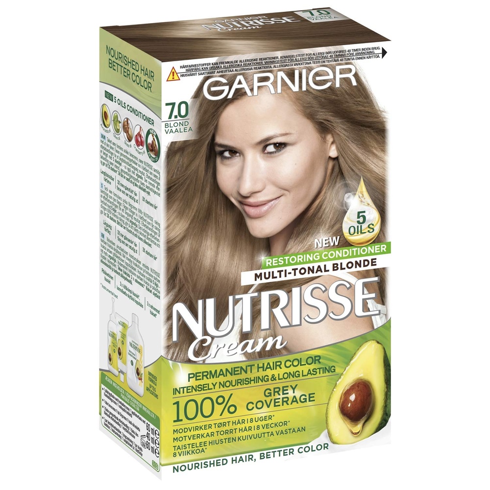 image:imageGarnier Nutrisse Creme Nr 100 Extra Helles Naturblond dauerhafte PflegeHaarfarbe mit nhrenden Fruchtlen 100 Grauabdeckung70 Dark Blonde